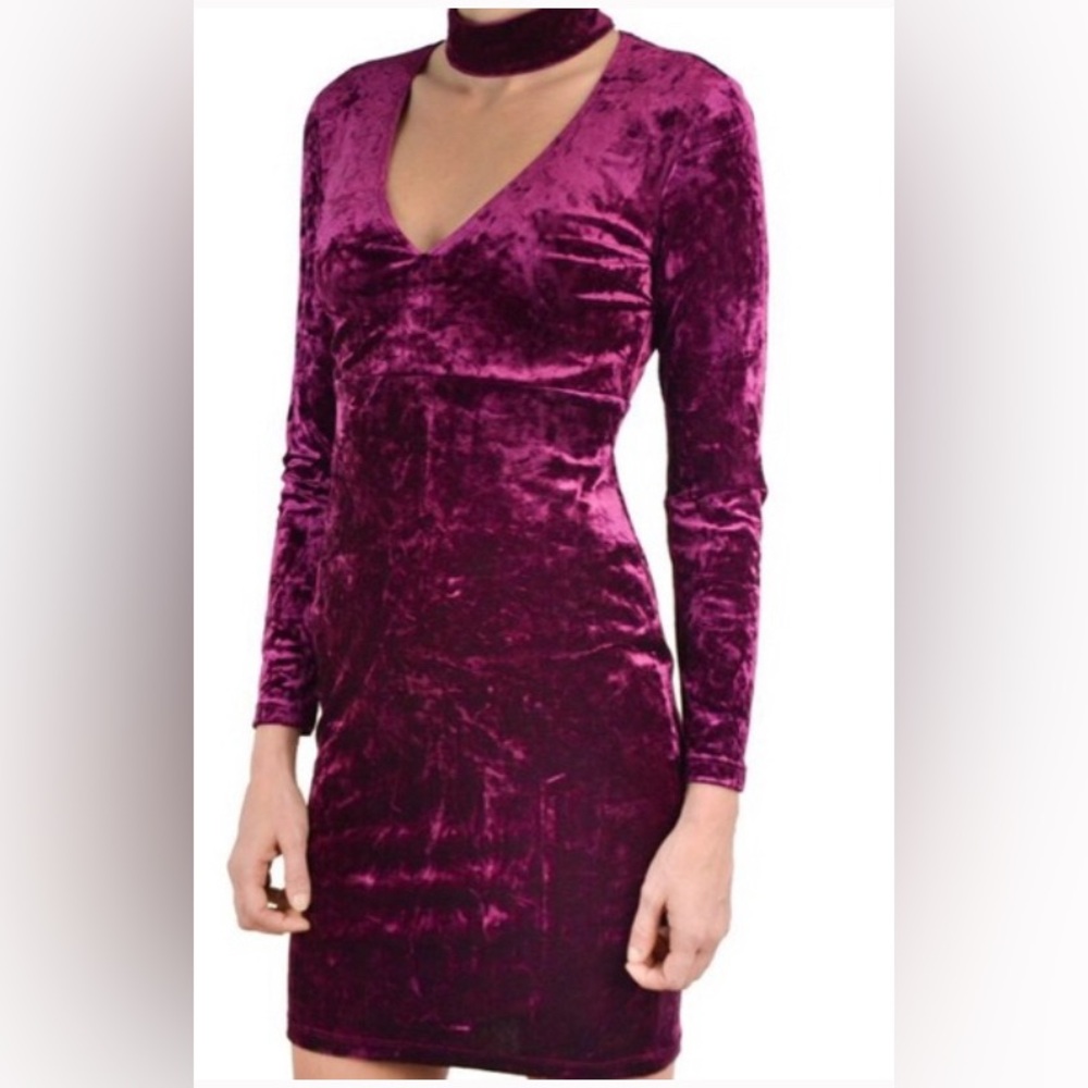 Velvet Bardot MiniDress- Sexy Choker Neck for A Night Out!